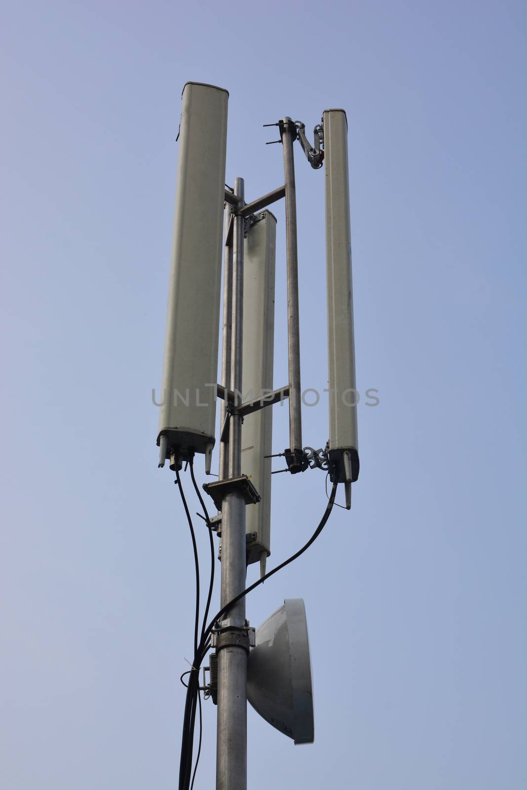 Telecommunications tower cells for mobile communications.