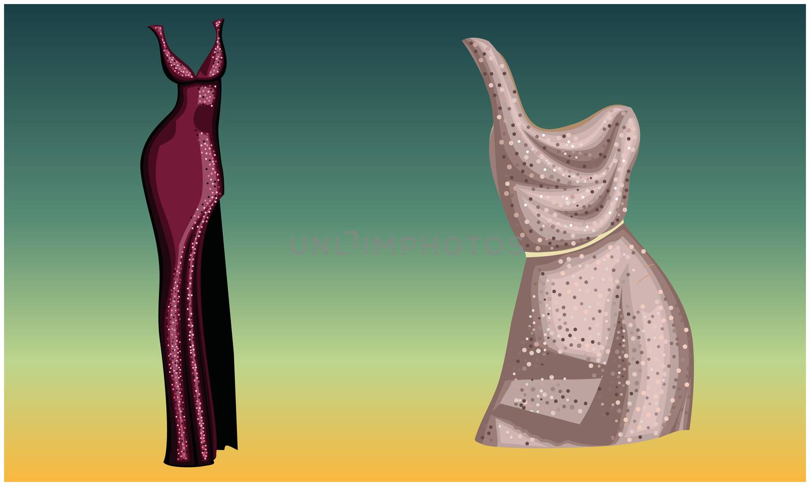 mock up illustration of sexy dress on abstract background by aanavcreationsplus