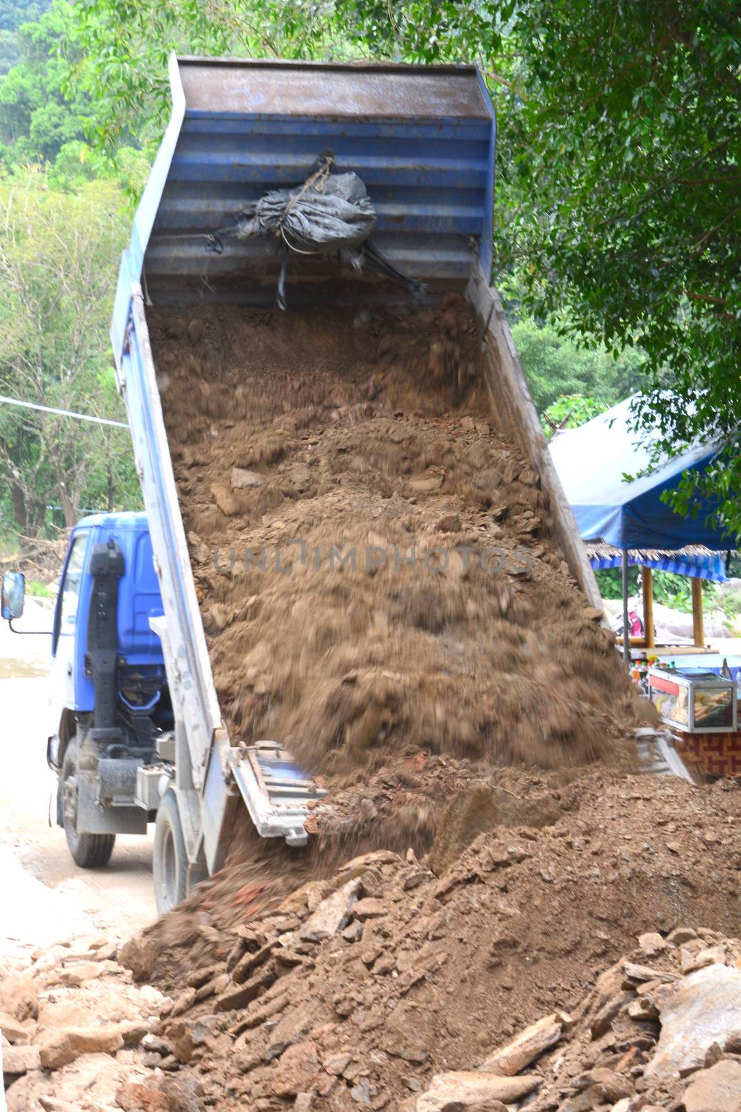 Dump Truck Unloading Soil *** motion