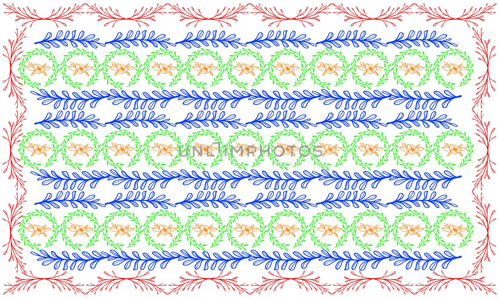 digital textile design of different leaves