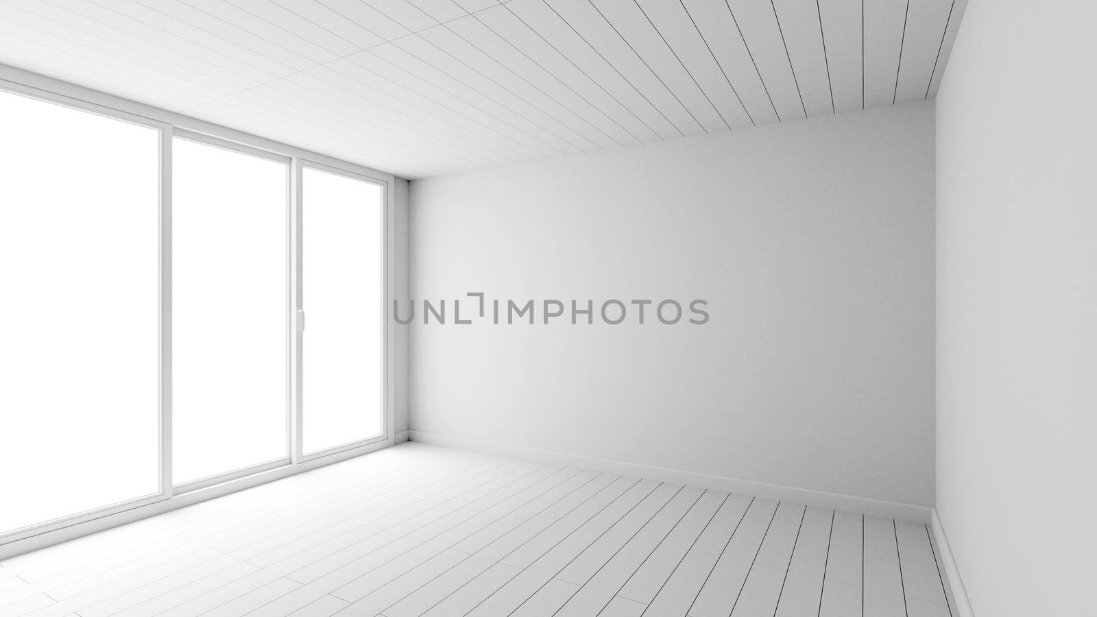 white empty room interior for mockup 3d rendering background