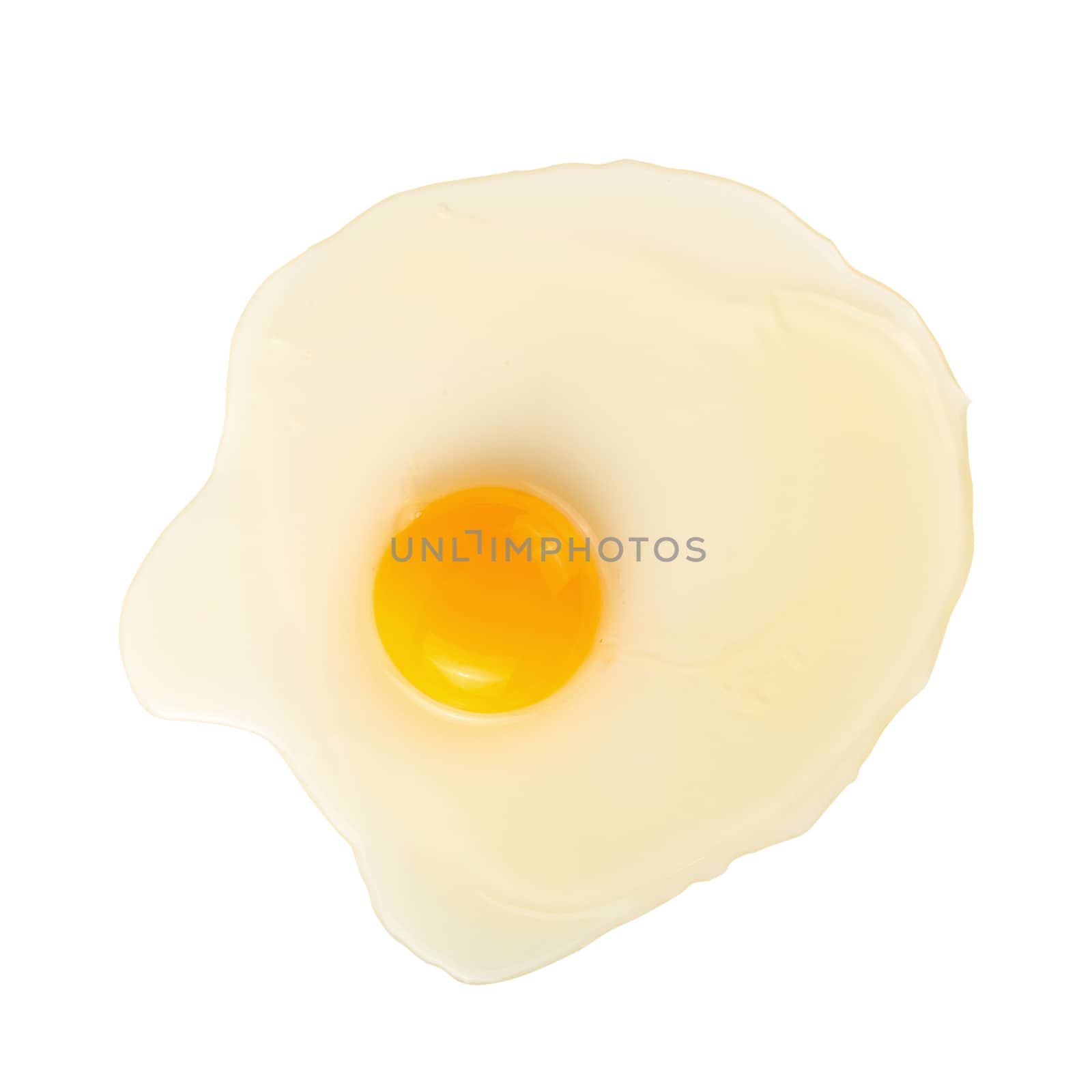 Fresh egg yolks isolated over white background top view by kaiskynet