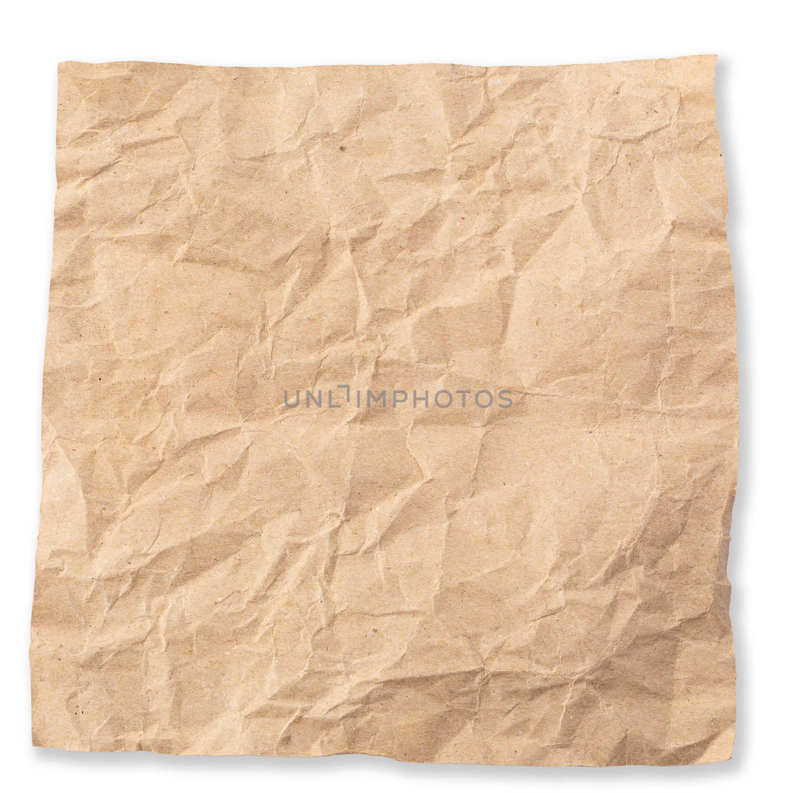 Used brown paper a isolated on white background.