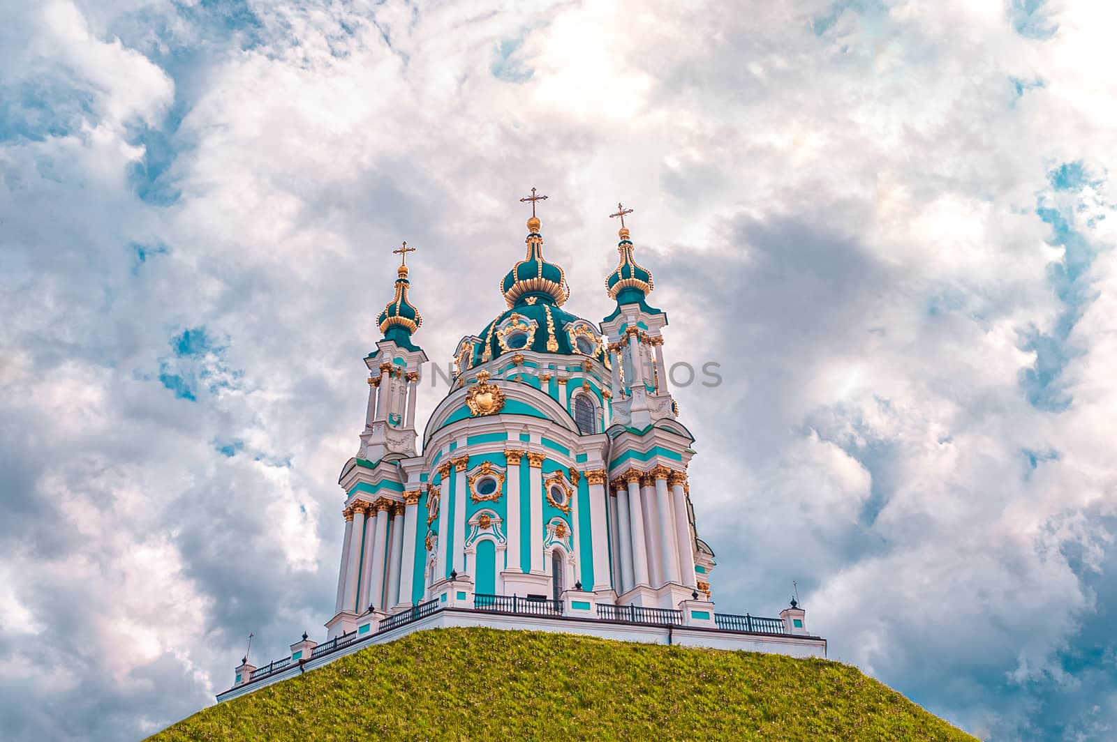 St. Andrews Church - major Baroque church is located at the top of the Andriyivskyy Descent in Kyiv, Ukraine