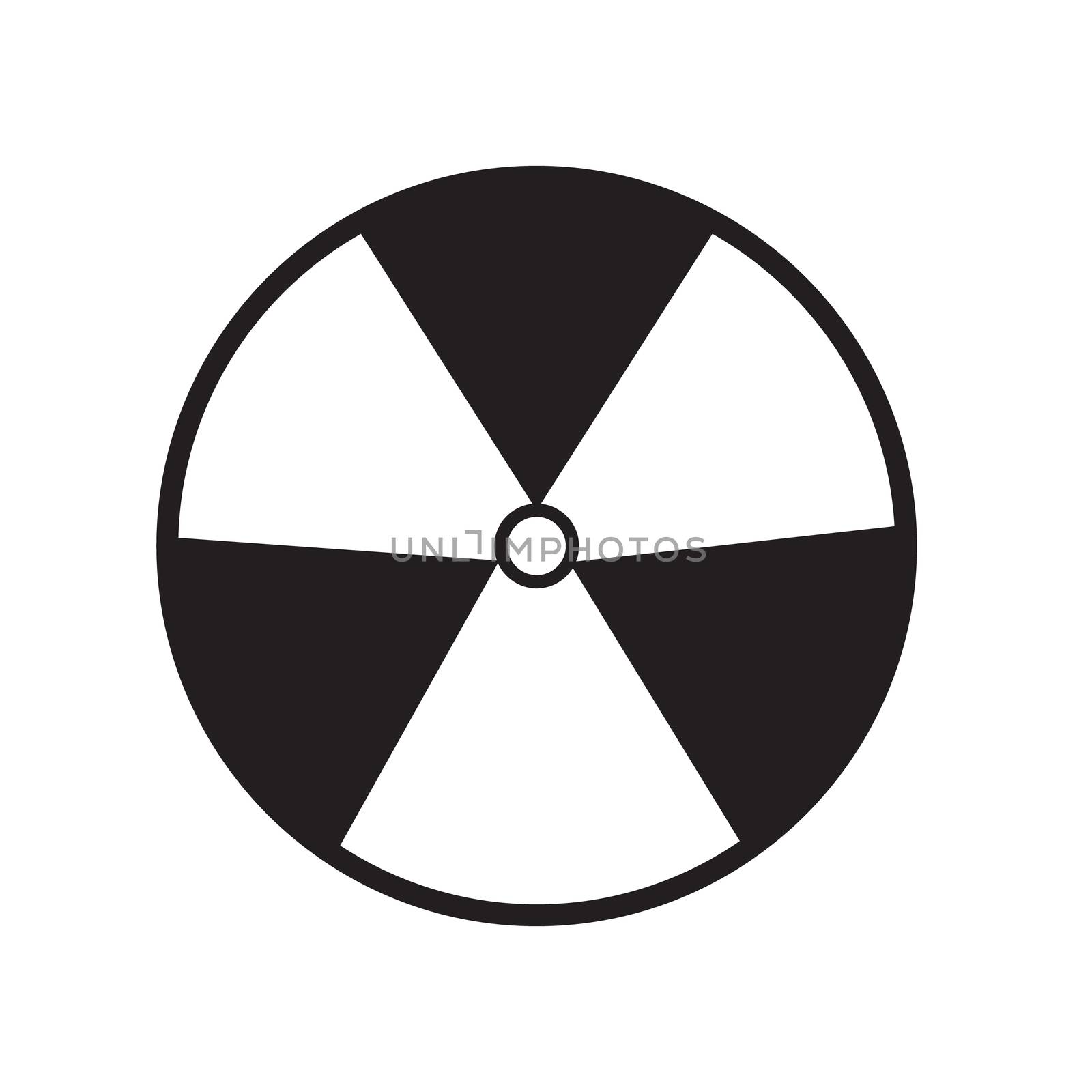 radiation symbol of activity on white background. radiation symbol of activity sign.