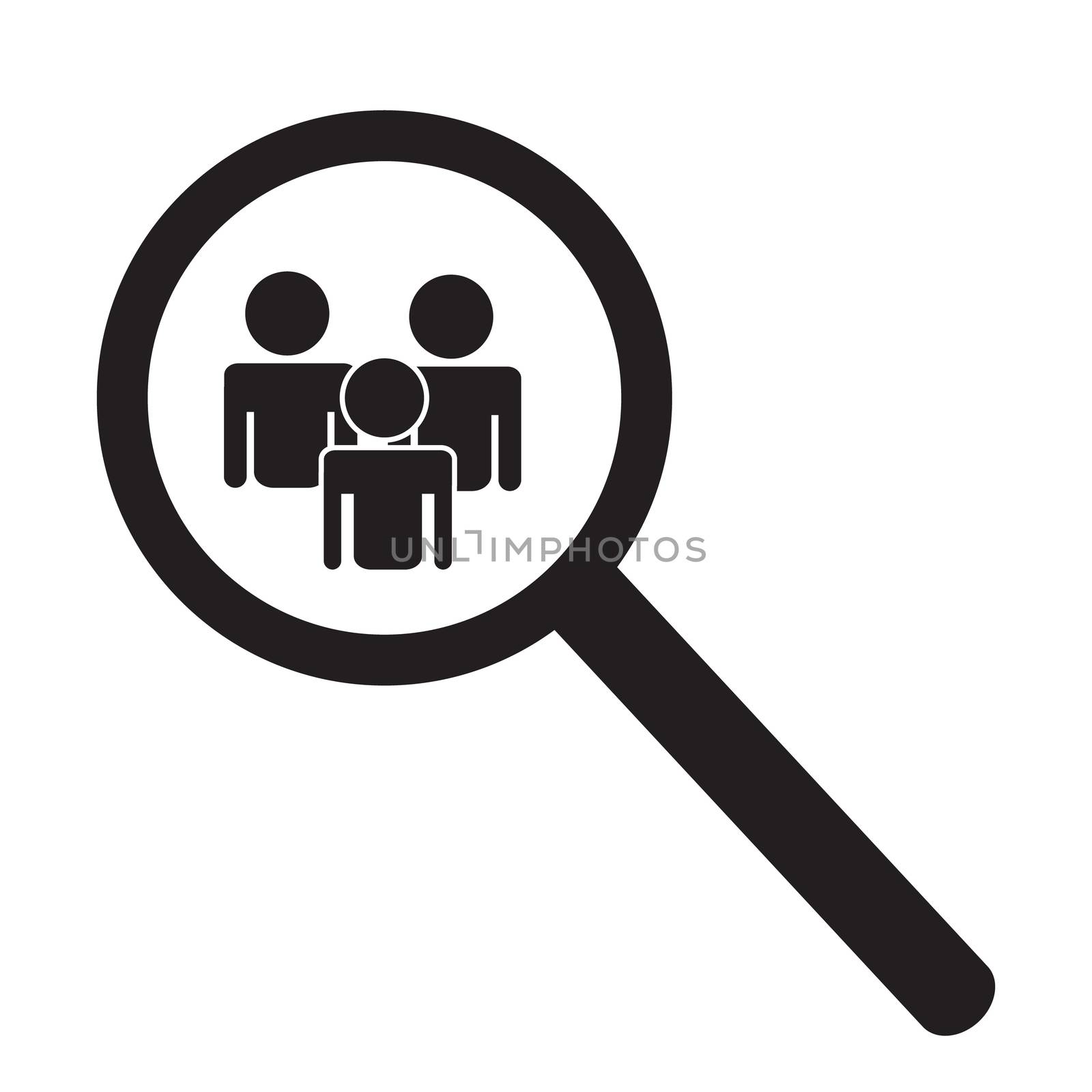 search people icon. magnifier glass searching people. search people icon for your web site design, logo, app, UI.