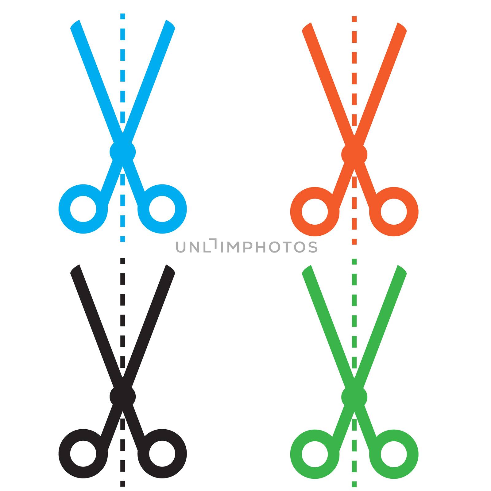 scissors icon on white background. scissors sign. flat design style. 