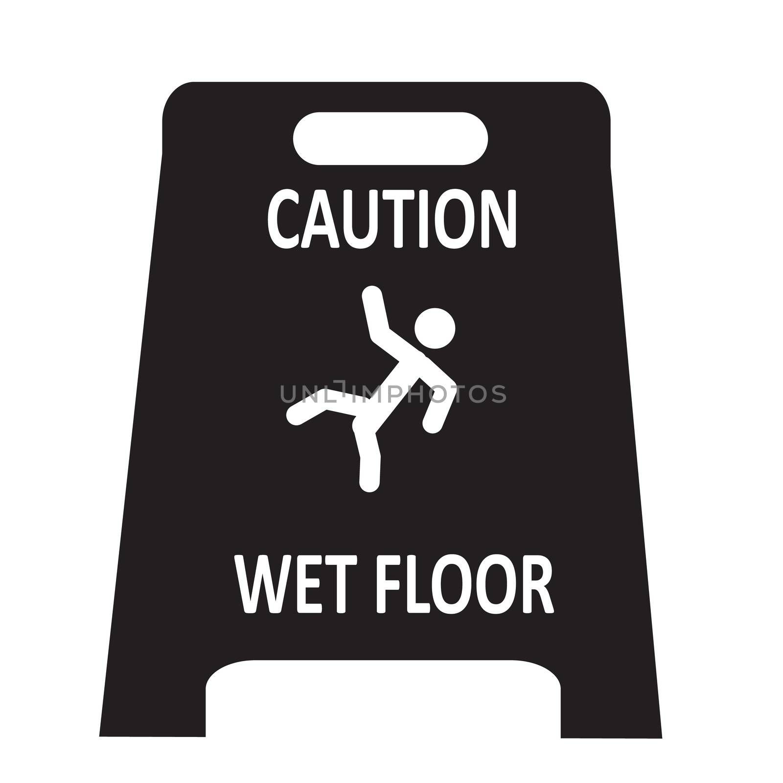 slippery wet floor icon on white background. flat style. slipper by suthee