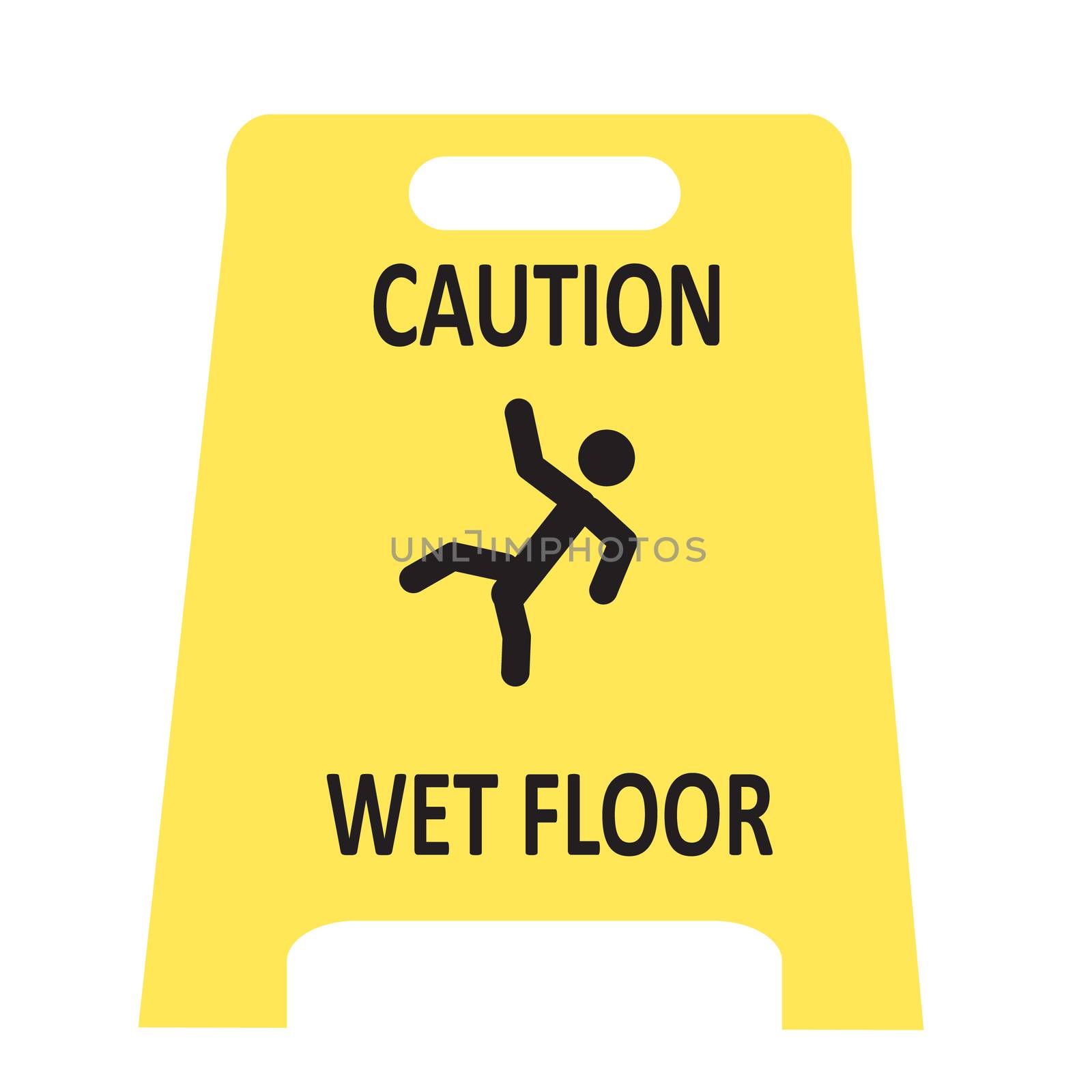 slippery wet floor icon on white background. flat style. slipper by suthee