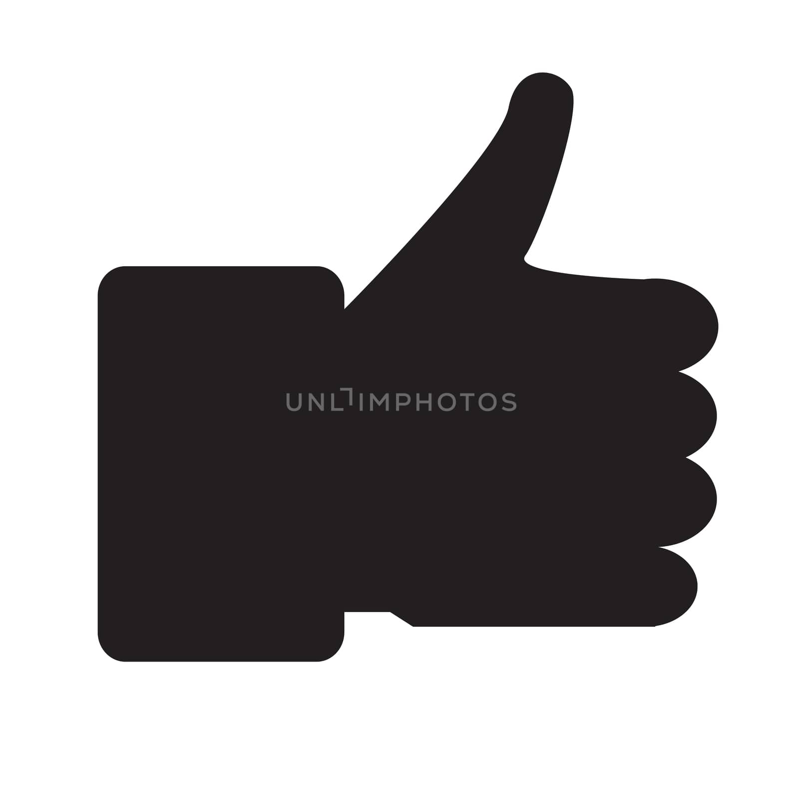 thumb up icon isolated on white background. thumb up sign.  flat by suthee