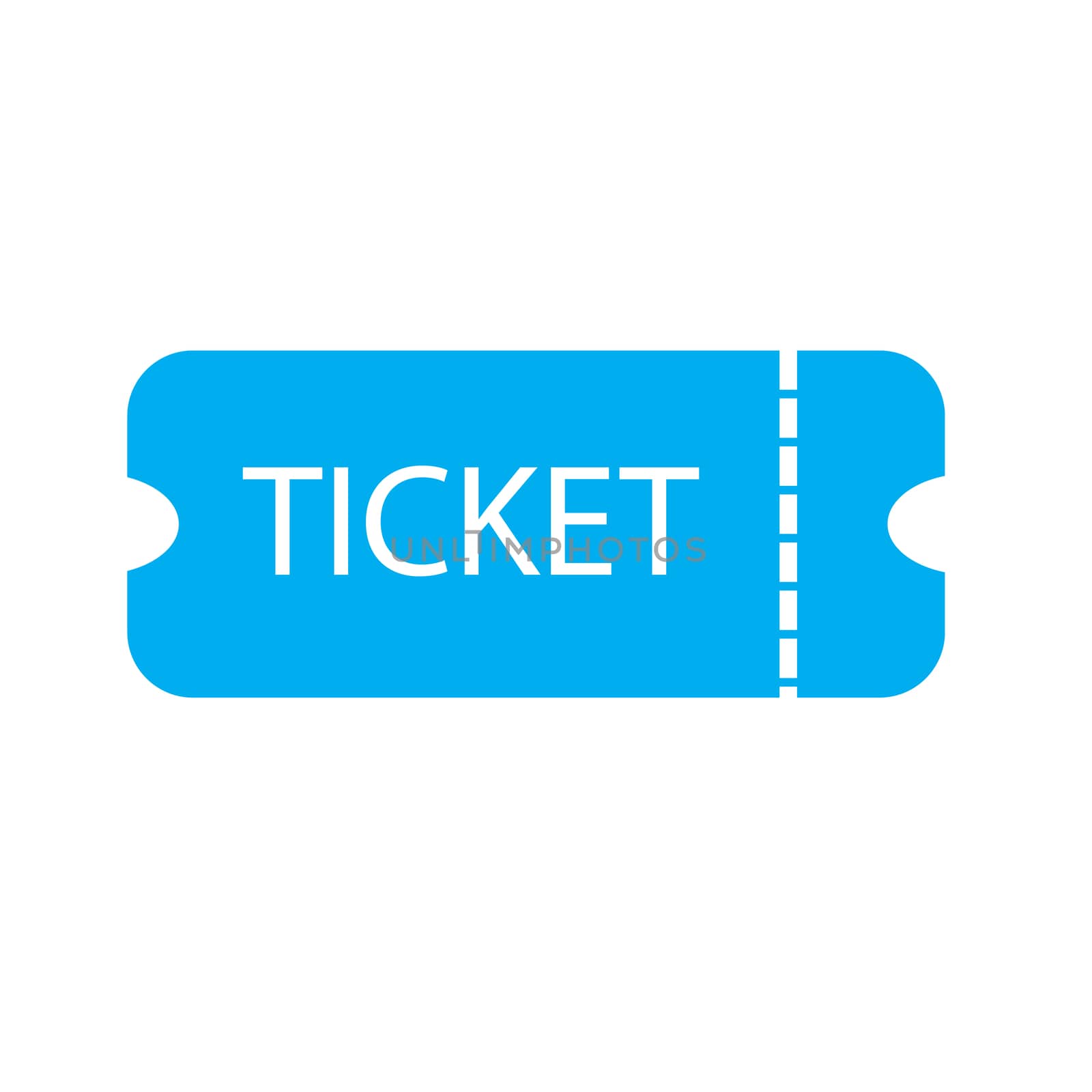 blue ticket icon on white background. flat style. ticket icon fo by suthee