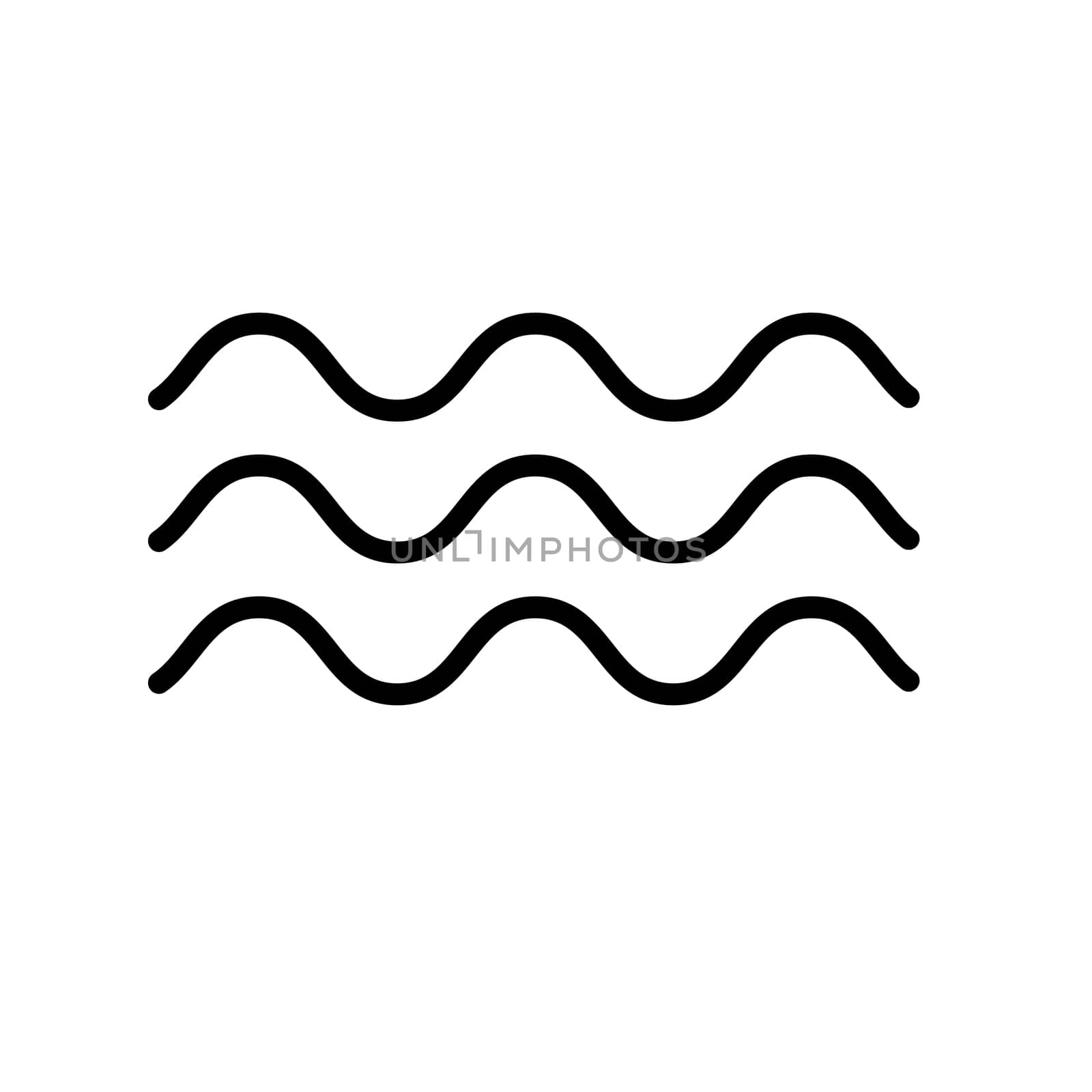 wave icon on white background. flat style. wave icon for your we by suthee