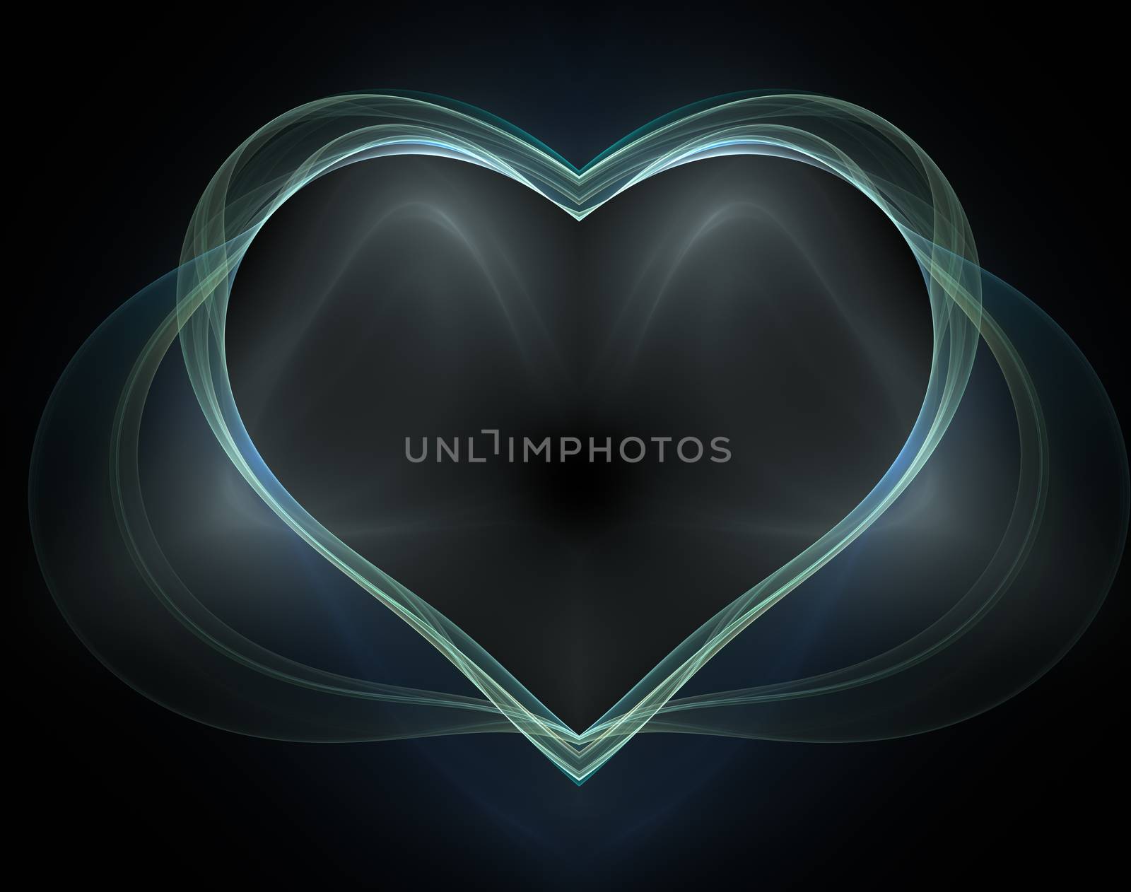 Burning and beating heart. Valentine's day background. An abstract computer generated modern fractal design on dark background. Abstract fractal color texture. Digital art. Abstract Form & Colors. Abstract fractal element pattern for your design