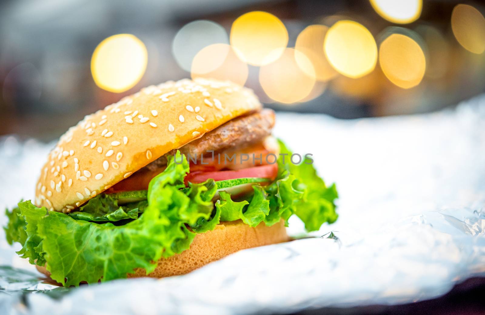 Hamburger is a fast food in fastfood restaurant by PongMoji
