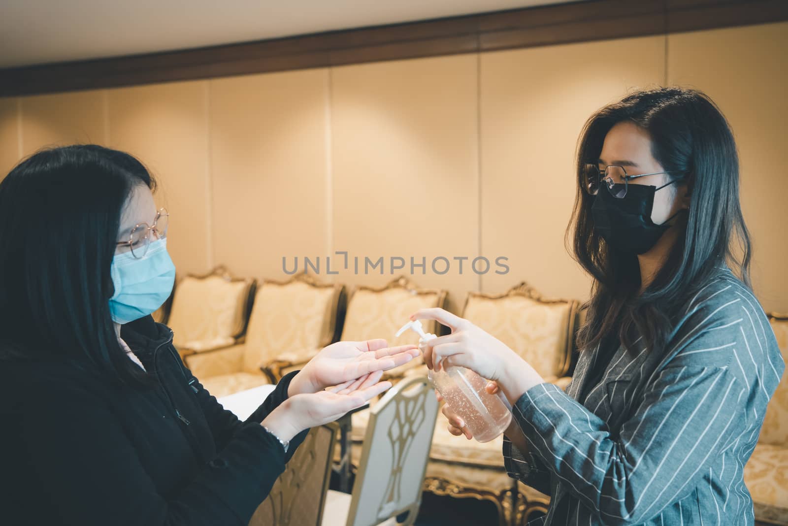 Women wearing mask protection epidemic flu covid19 by PongMoji