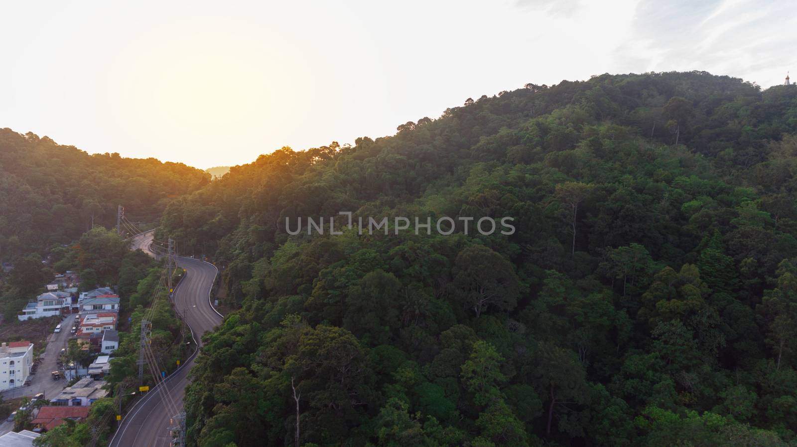 Aerial local road in Soth of Thailand