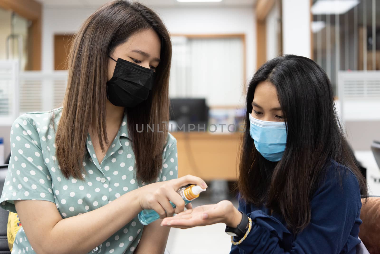 Women wearing mask protection epidemic flu covid19 by PongMoji