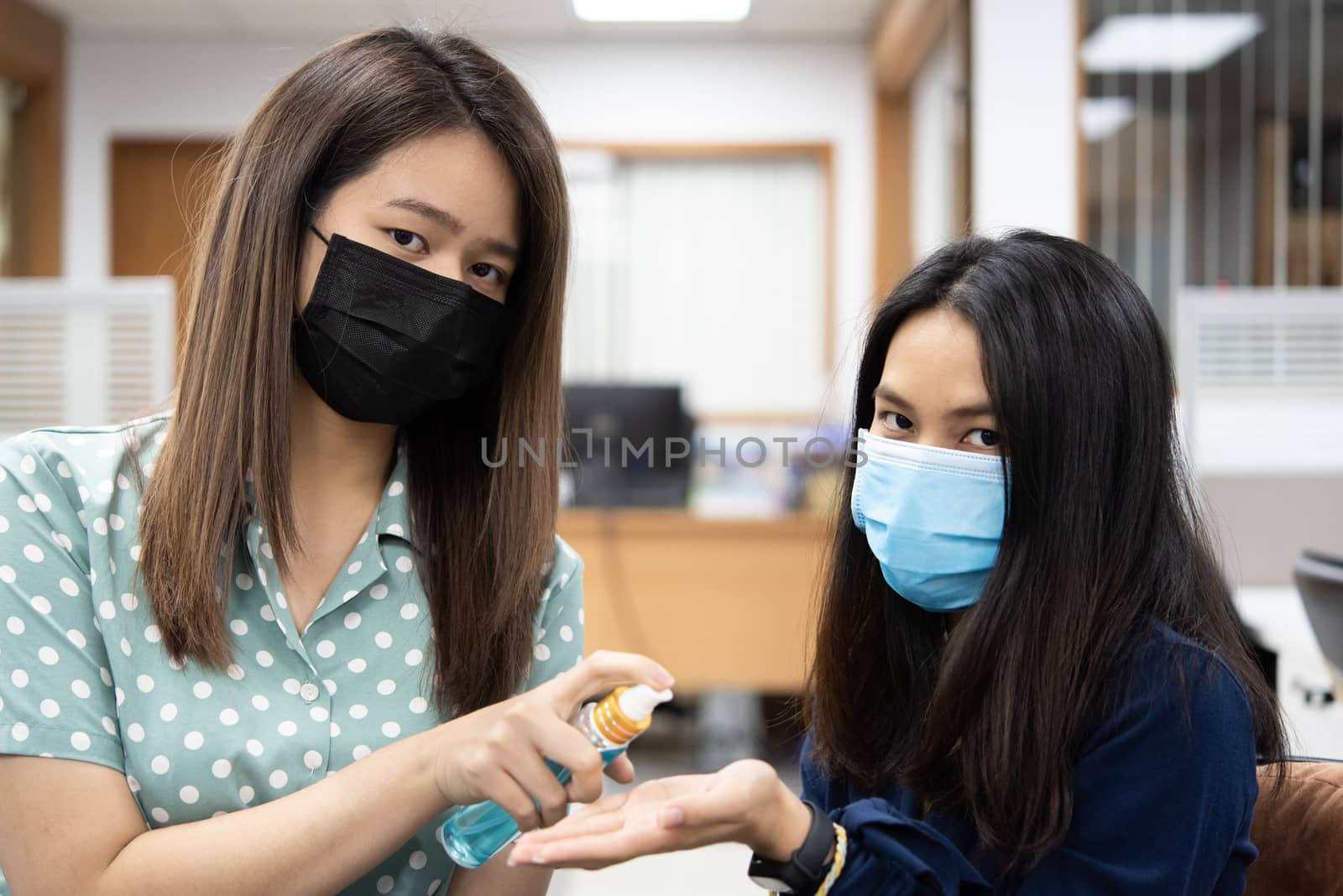 Women wearing mask protection epidemic flu covid19 by PongMoji