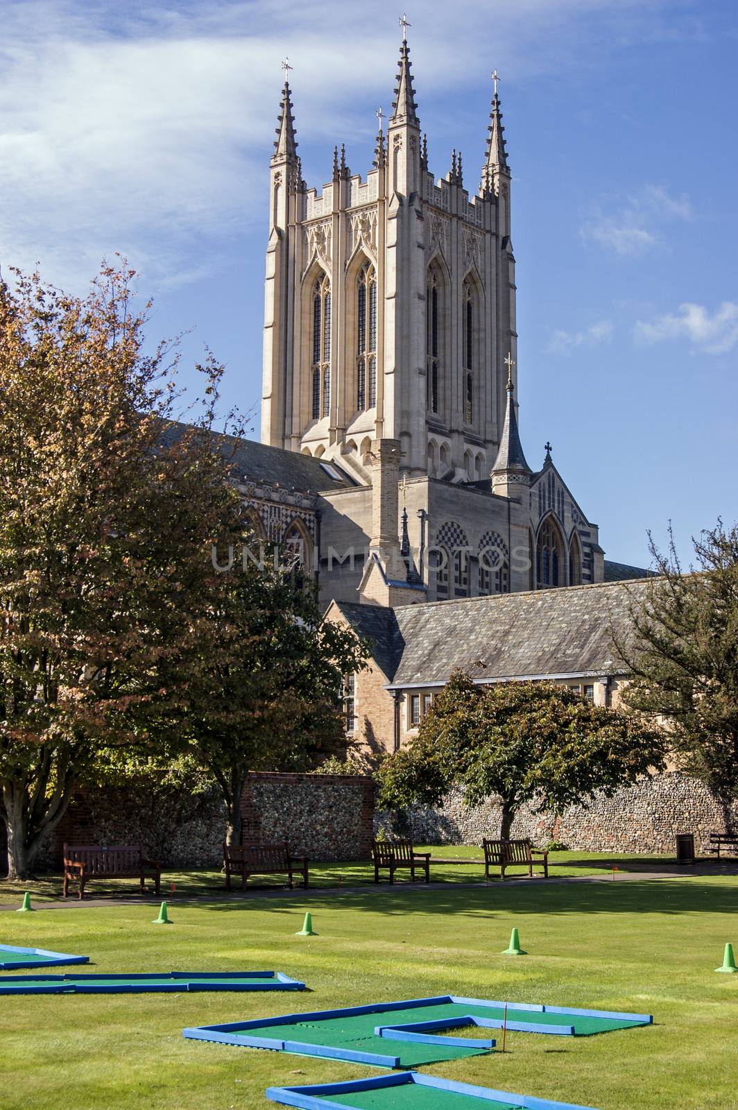 Bury St Edmunds crazy golf and Cathedral by BasPhoto