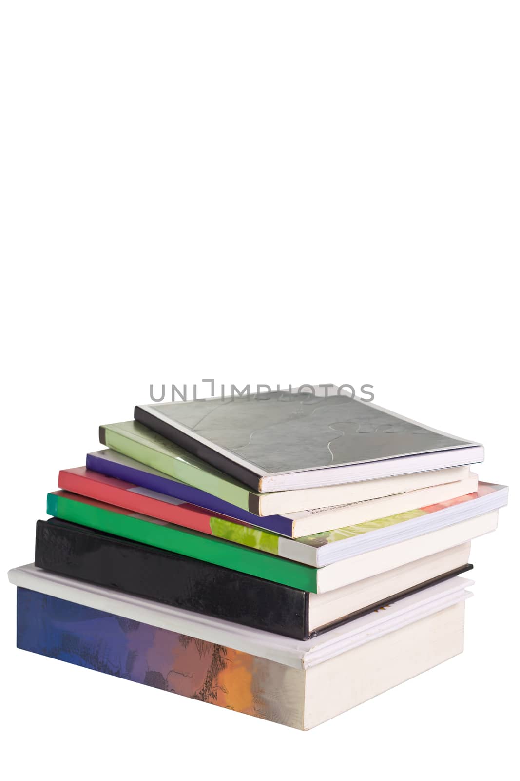 Pile of book on isolate white background