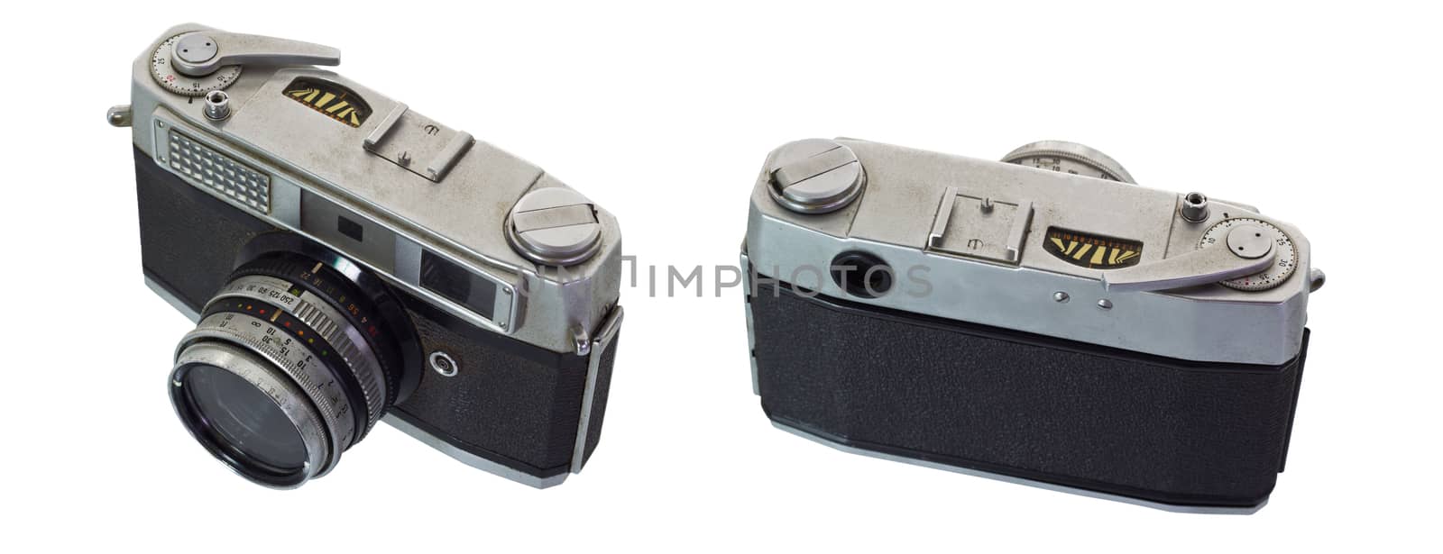 Old-fashioned Camera isolated on white background and clipping path