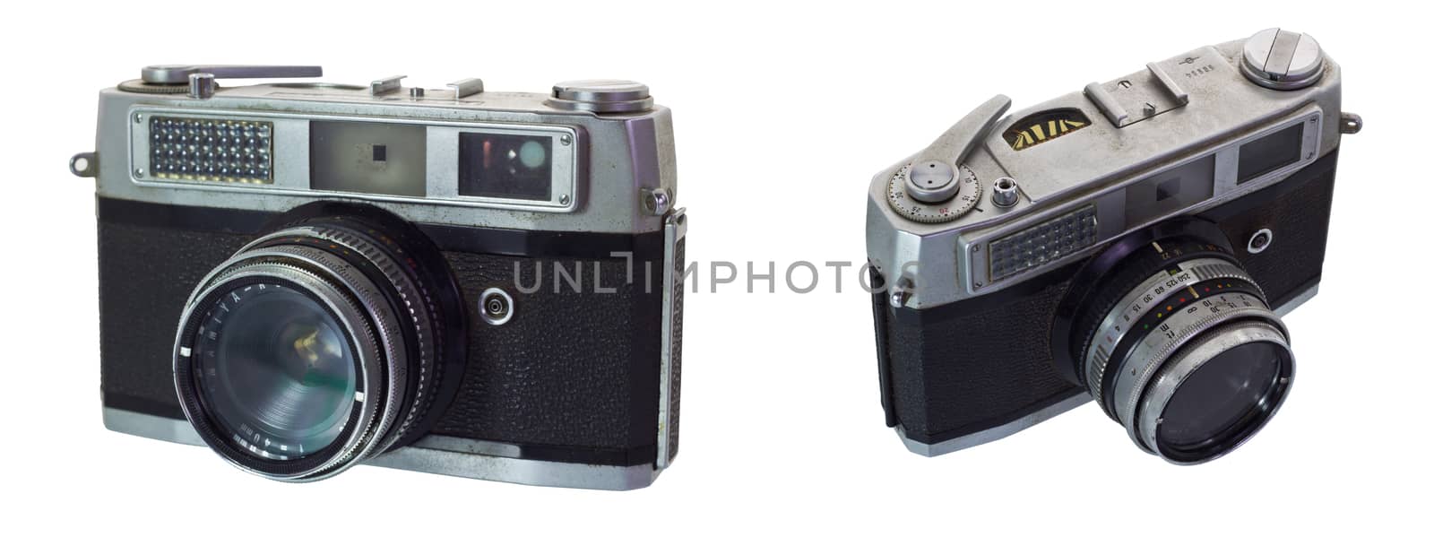 Old-fashioned Camera isolated on white background and clipping path