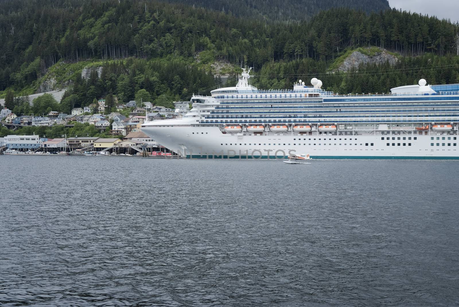 Large Cruise Ship Docked At The Port Of Ketchikan, Alaska by dani3315