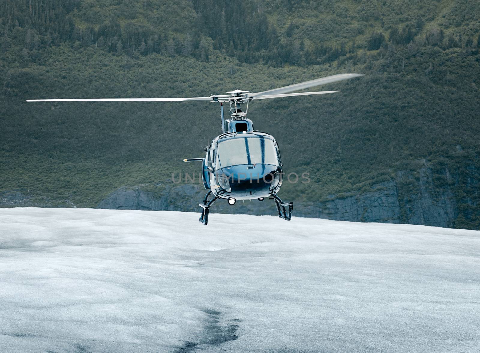 Single-engine Helicopter Landing On An Ice Field by dani3315