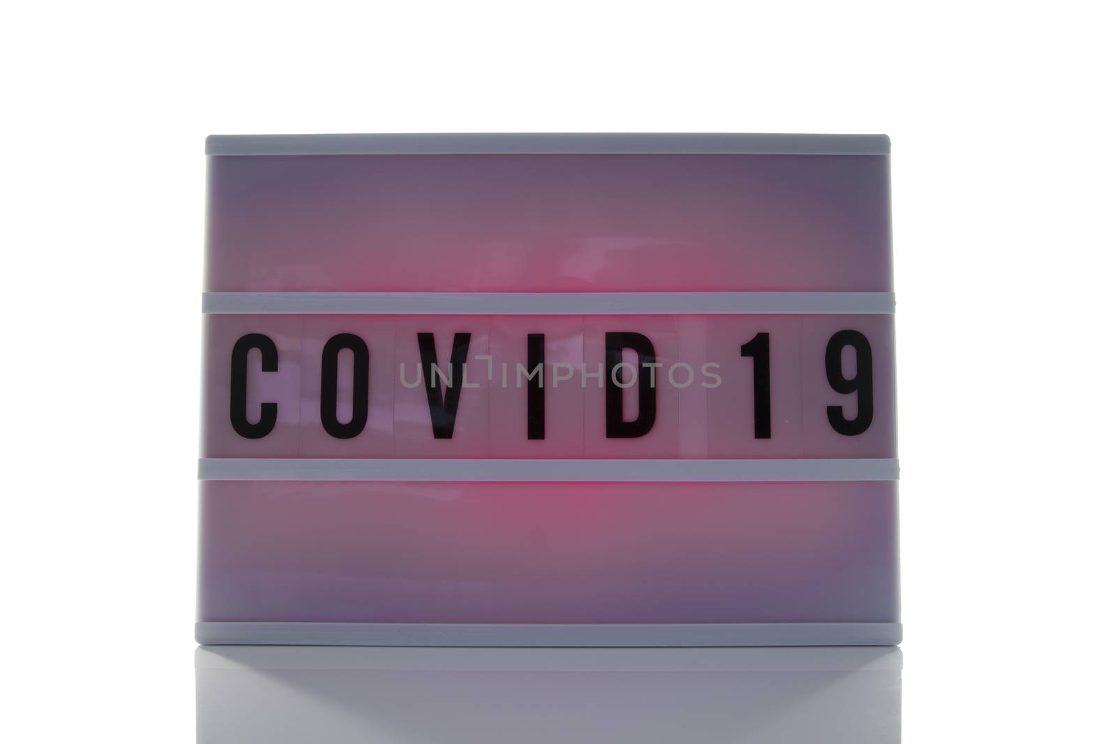 covid 19 on text display wisolated on white background