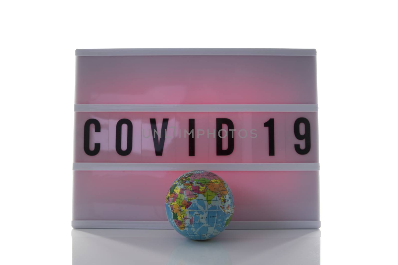 covid 19 on text display wisolated on white background