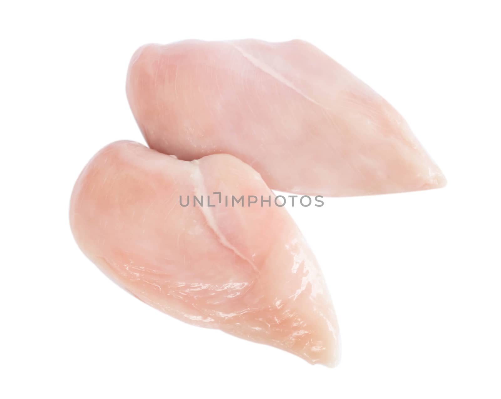 Raw chicken breast isolated on white background, ingredient for  by pt.pongsak@gmail.com