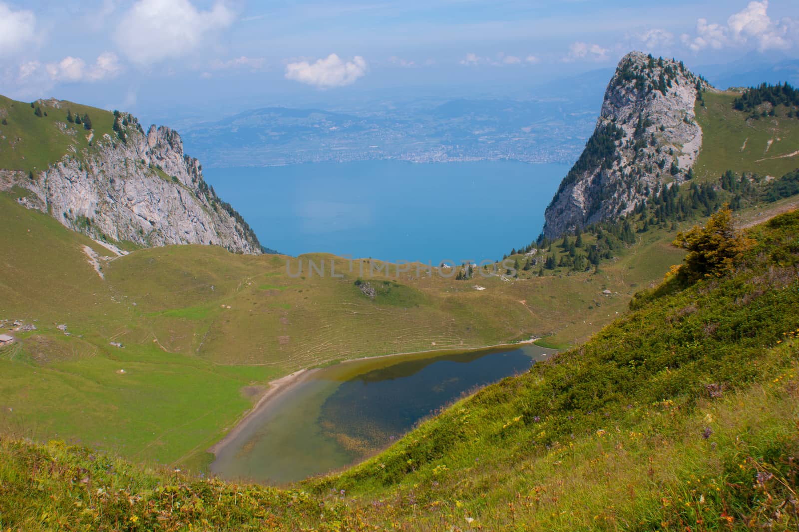 swiss alps landscape by bertrand