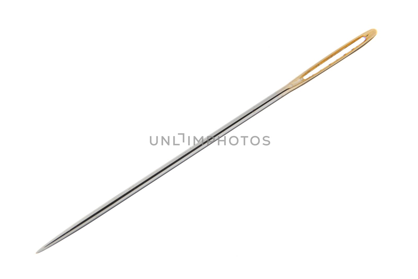 A sewing needle isolated on white with clipping path