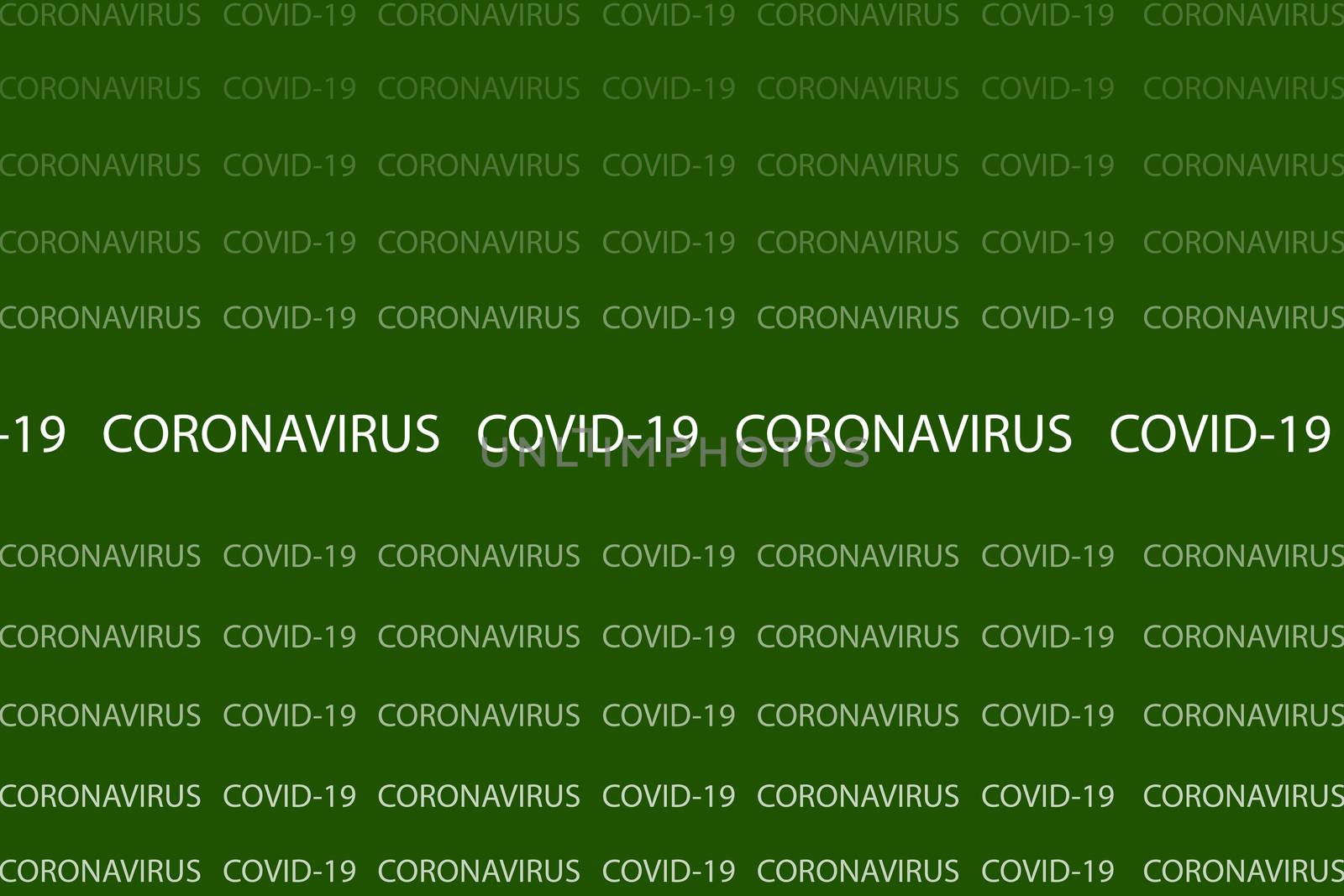 Coronavirus and COVID-19 words on green background