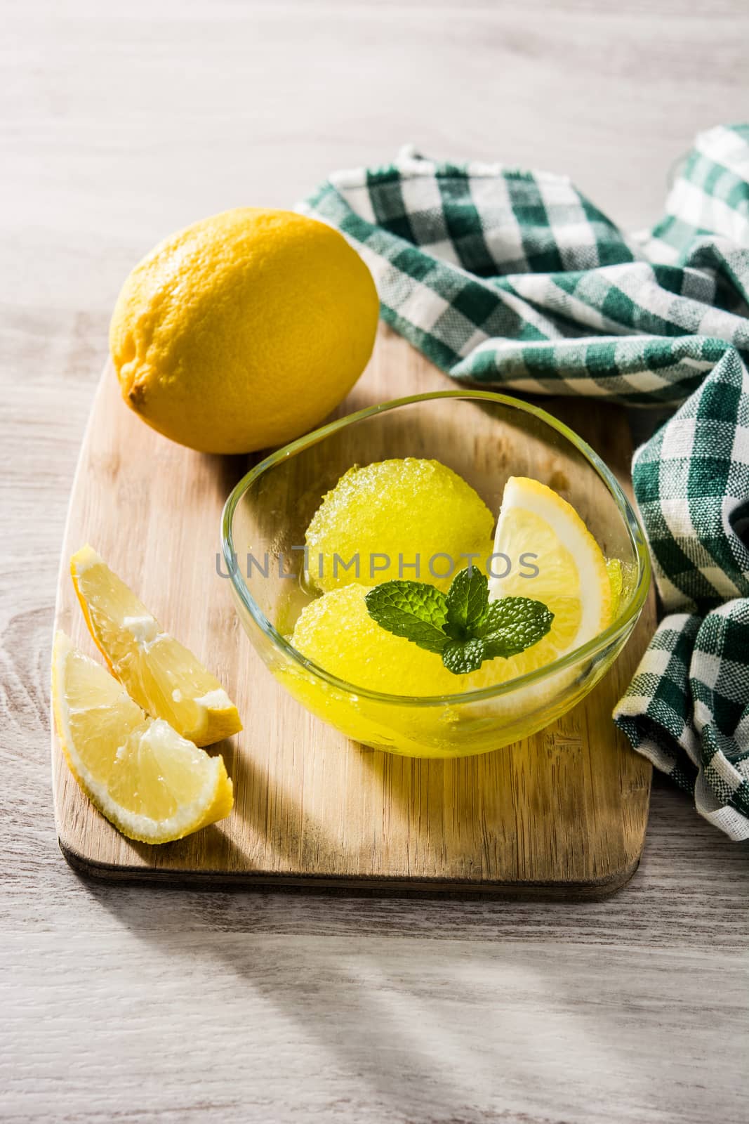 Lemon sorbet in glasses  by chandlervid85