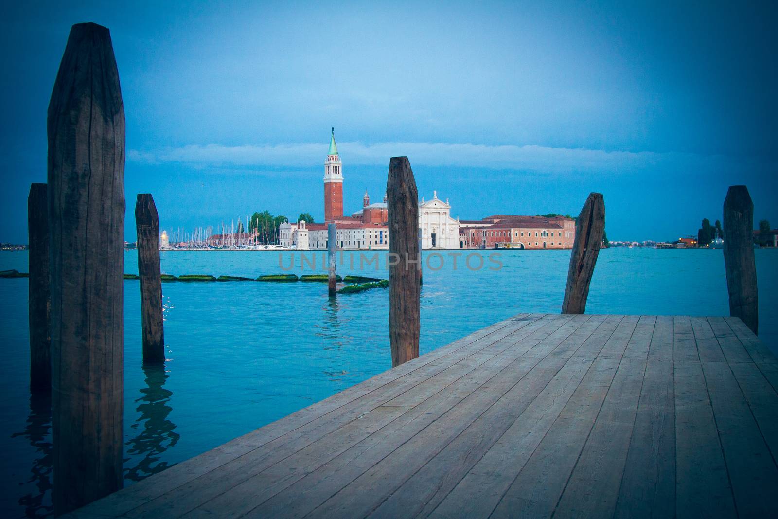 San Marco in Venice at dusk on the Grand Canal