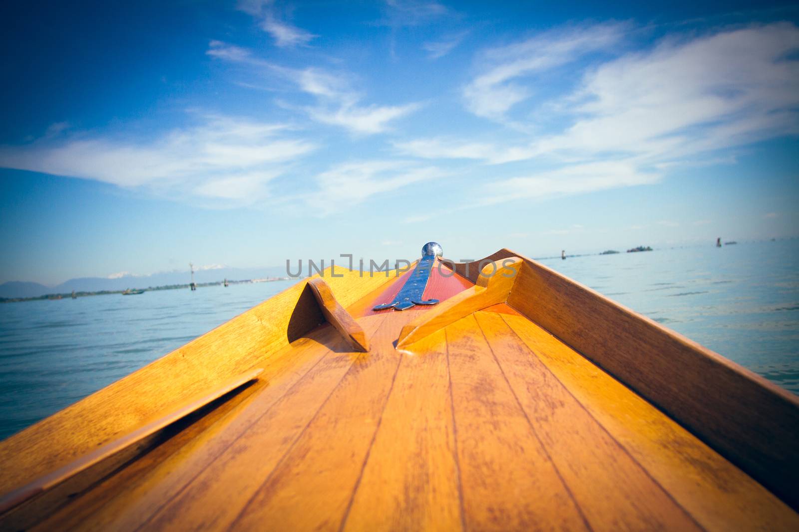 Traditional gondola on the canal in Venice