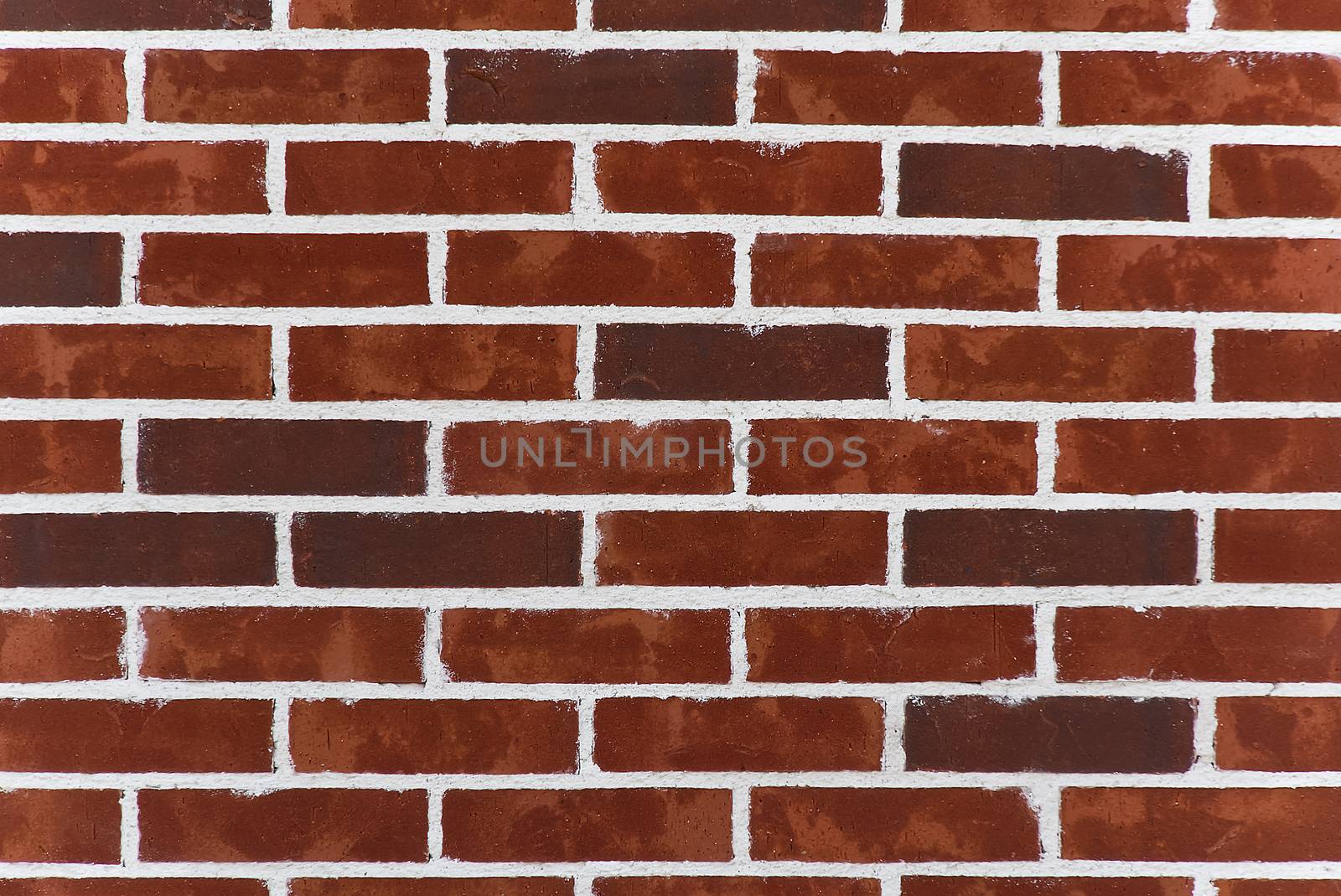 Background texture of old Victorian bricks and mortar. Dark red bricks wall with white seam. new brick wall texture background. by PhotoTime