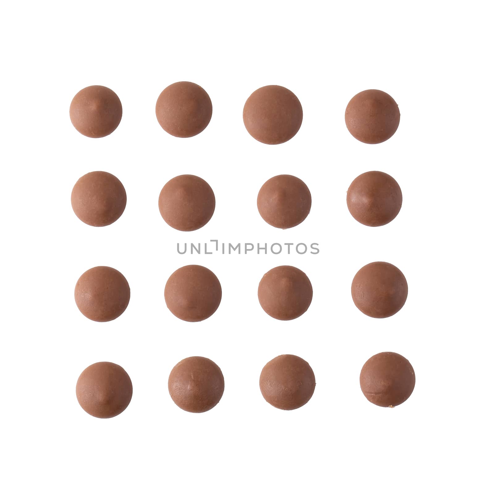 Sweet Chocolate Button isolated on white background by kaiskynet