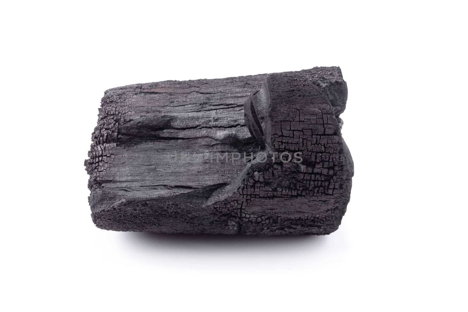 Natural wood charcoal Isolated on white background by kaiskynet