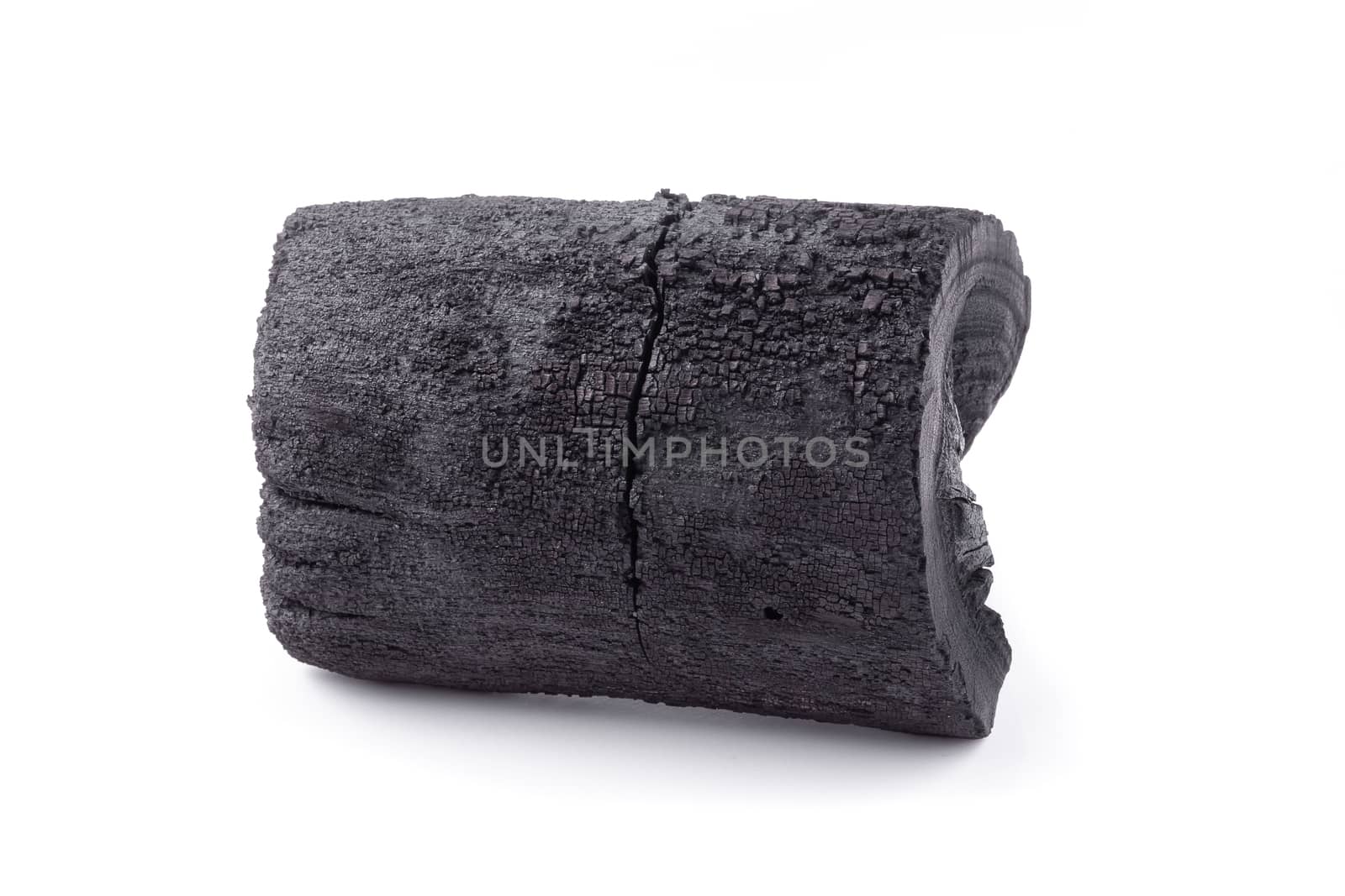 Natural wood charcoal Isolated on white background by kaiskynet