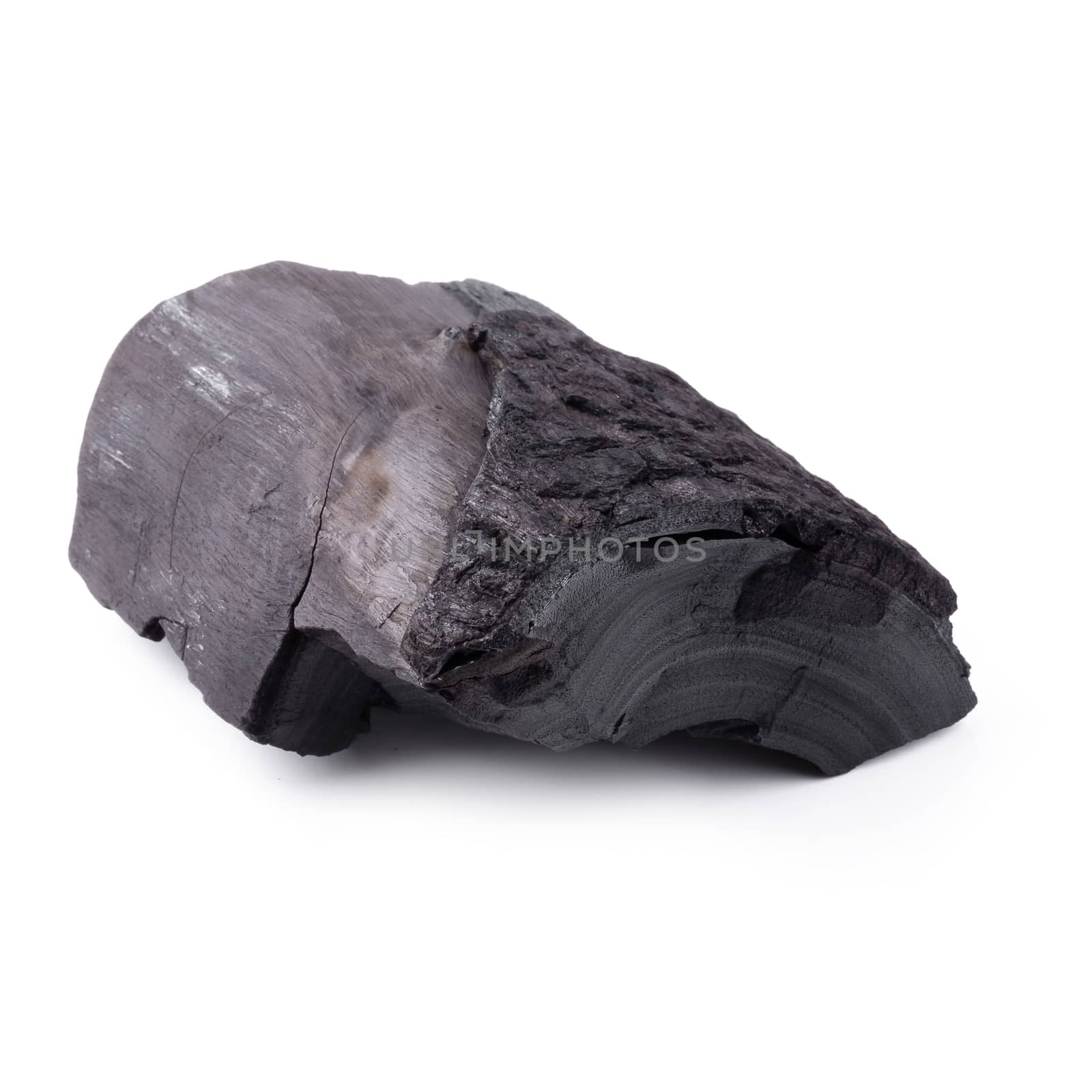 Natural wood charcoal Isolated on white background.