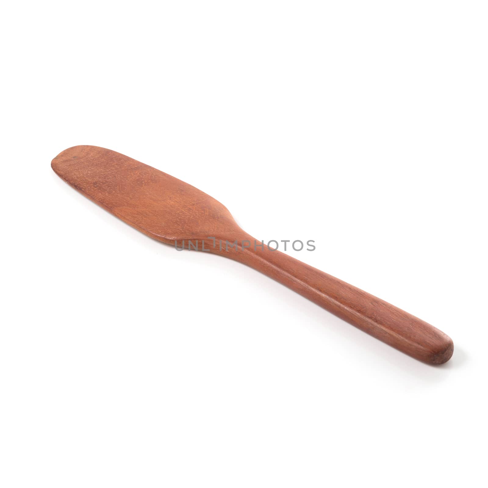 Cooking wooden paddles isolated on a white background.