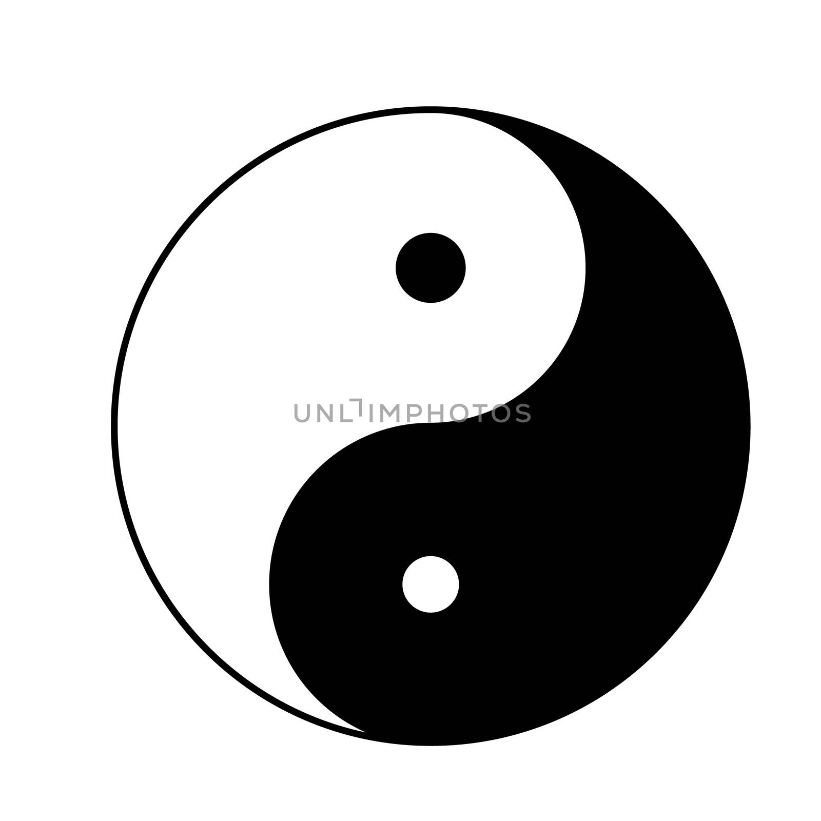 yin yang icon isolated on white background. yin yang sign. flat  by suthee