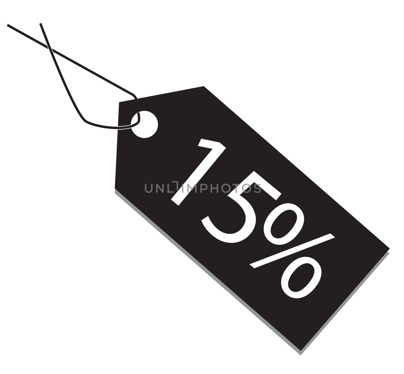 15 percent tag on white background. 15 percent tag sign. flat style. 15 percent tag icon for your web site design, logo, app, UI. 15 percent tag symbol.