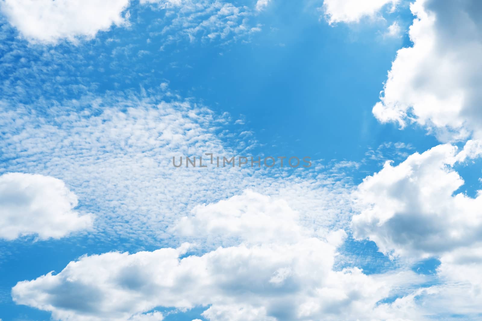 Copy space summer blue sky and white cloud abstract background.