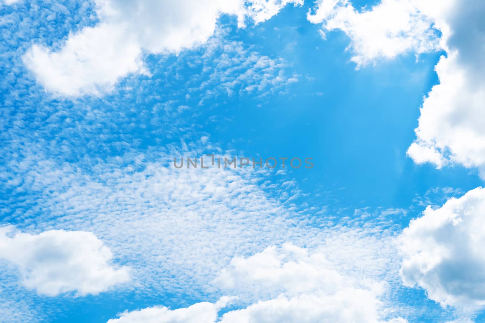 Copy space summer blue sky and white cloud abstract background.