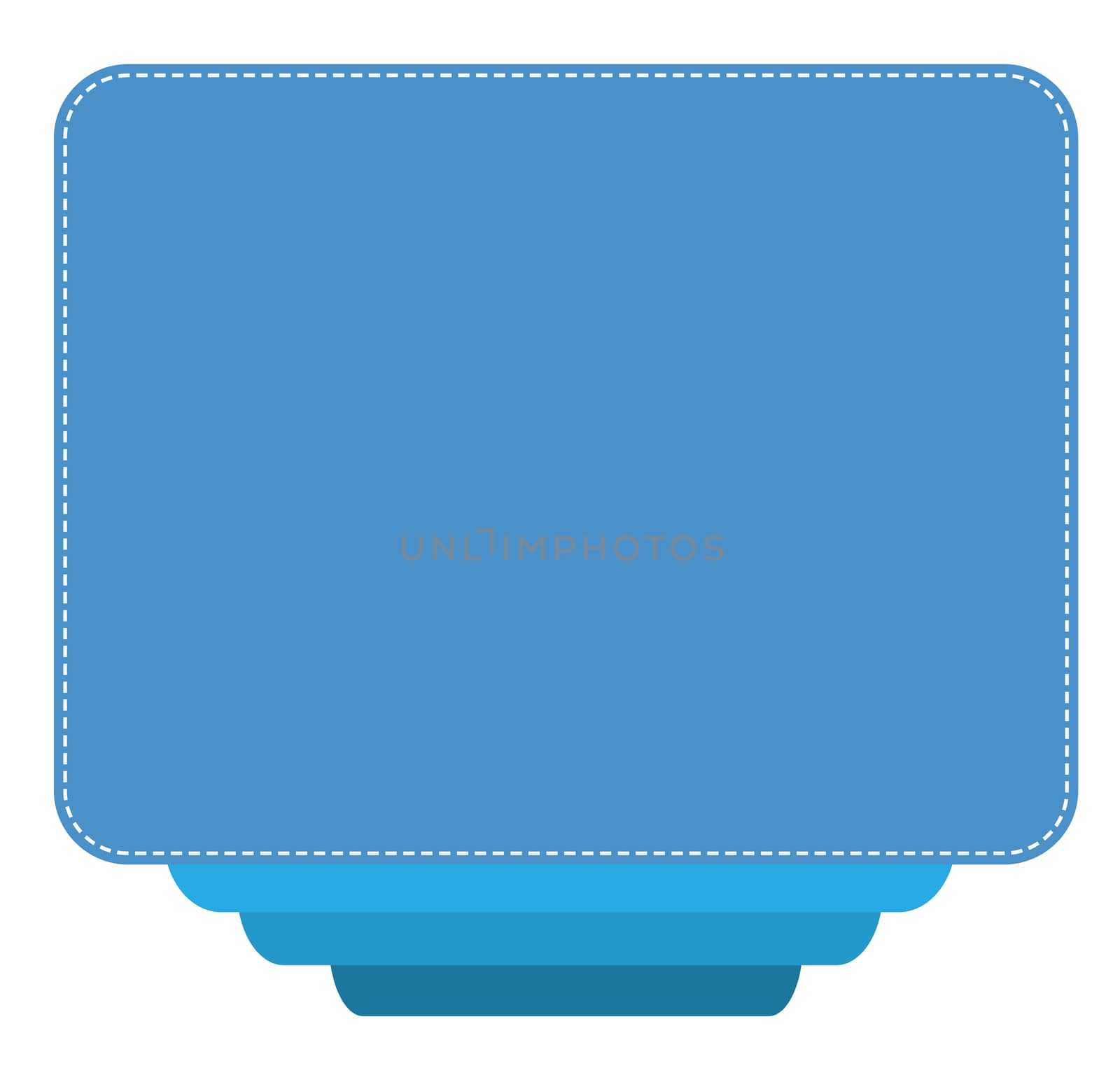 blue banner on white background. blue empty retro ribbon banner. by suthee