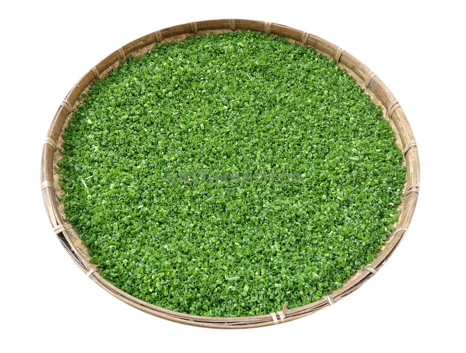 Finely chopped shallots or chives dry in the sun