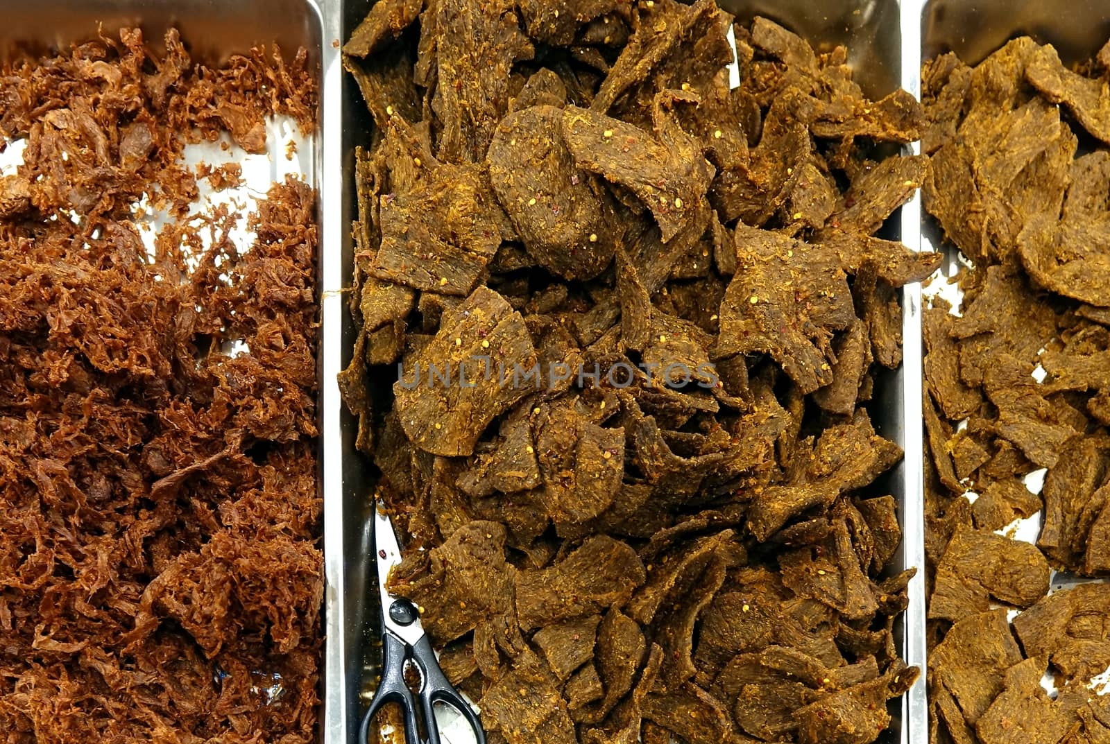 Chinese beef and pork jerky with soy sauce and five spice
